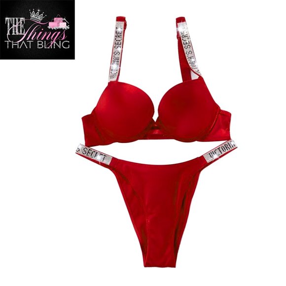 VERY SEXY PUSH-UP BRA SHINE STRAPS - LS RED - Picture 3 of 11